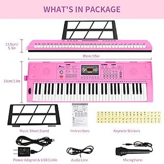 24HOCL Clavier de piano électrique à 61 touches éclairées, musical numérique, 200 rythmes, écran LCD pour enfants… - Les Beatles, Paul McCartney, John Lennon, RIngo Starr, George Harrison 24HOCL Clavier de piano électrique à 61 touches éclairées, musical numérique, 200 rythmes, écran LCD pour enfants… – Image 6