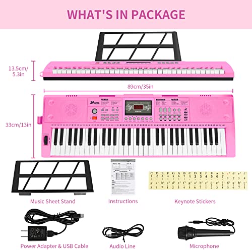 24HOCL Clavier de piano électrique à 61 touches éclairées, musical numérique, 200 rythmes, écran LCD pour enfants… - Les Beatles, Paul McCartney, John Lennon, RIngo Starr, George Harrison 24HOCL Clavier de piano électrique à 61 touches éclairées, musical numérique, 200 rythmes, écran LCD pour enfants… – Image 7