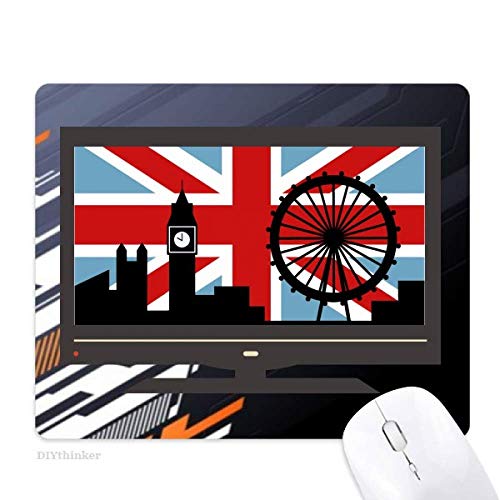 la grande - bretagne union jack london eye big ben pavillon royaume - uni tapis de souris informatique bureau de caoutchouc antidérapant.