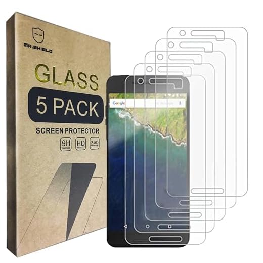 [5-PACK]- Mr.Shield Designed For Huawei (Google) Nexus 6P 2015 Newest [Tempered Glass] Screen Protector [0.3mm Ultra Thin 9H Hardness 2.5D Round Edge] with Lifetime Replacement