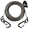 Dog Tie Out Cable,10/15/20/30/50FT Dog Run Cable for Yard and Camping Outdoor,Heavy Duty Dog Tether for Medium Large Dogs Chew Proof,1000lbs Break Strength,Reflective