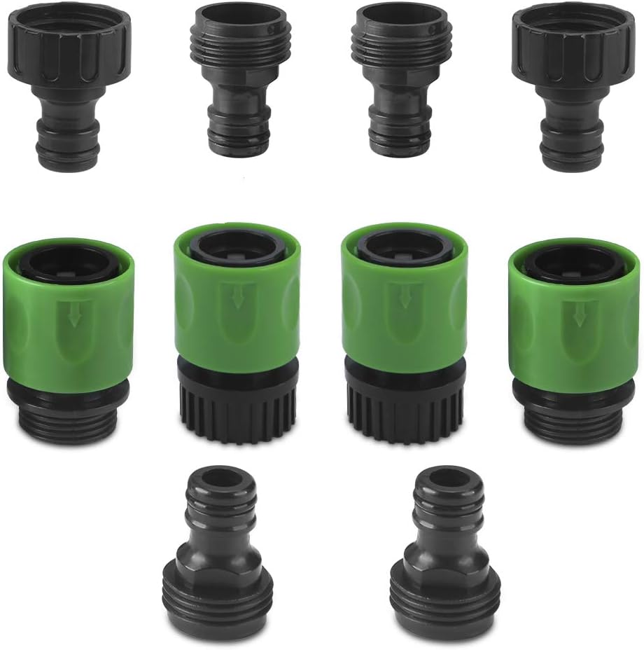 Sarissa Plastic Garden Water Hose Quick Connect, Hose Connector Quick Fitting Adaptor 10pcs 3/4 inch GHT