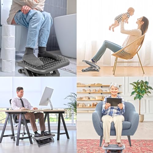Duronic Adjustable Ergonomic Footrest FT03 with Massage Rollers - Image 6