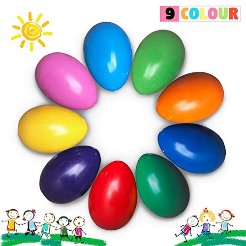 Richgvu00ae Crayones para Niños, Ceras Irrompibles de Colores,9 Colores, no Tóxicos, Lavables, Buen Material de Escritura y Dibujo para Niños, Apilables, Juguetes para Bebés y Niños (Huevo)
