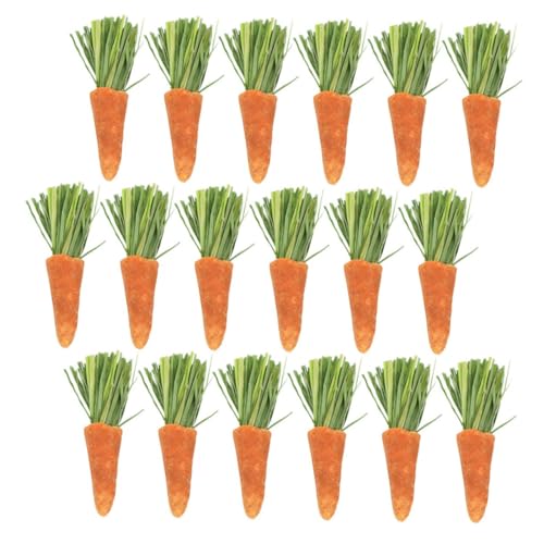 WEKADRIN 18 Piezas de Zanahorias Masticables para Conejos y Hámsteres Palitos de Dentición Naturales para Pequeños Animales Juguetes para Masticar Que Mantienen Sanos los Dientes y