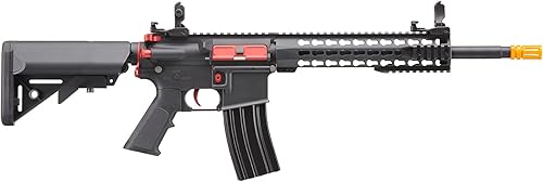 Miniatura 61 de Lancer Tactical Gen 2 Airsoft M4 Carabina de 10 pulgadas KeyMod Piactinny AEG Rifle-1000 Rondas 0.01 oz BBS, batería Nimh de 9.6 V y cargador Negro