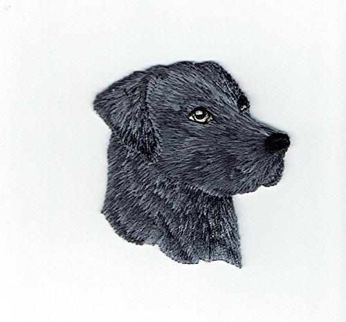 Black Lab - Head - Dog - Pets - Labrador Retriever - Iron on Embroidered Patch Applique