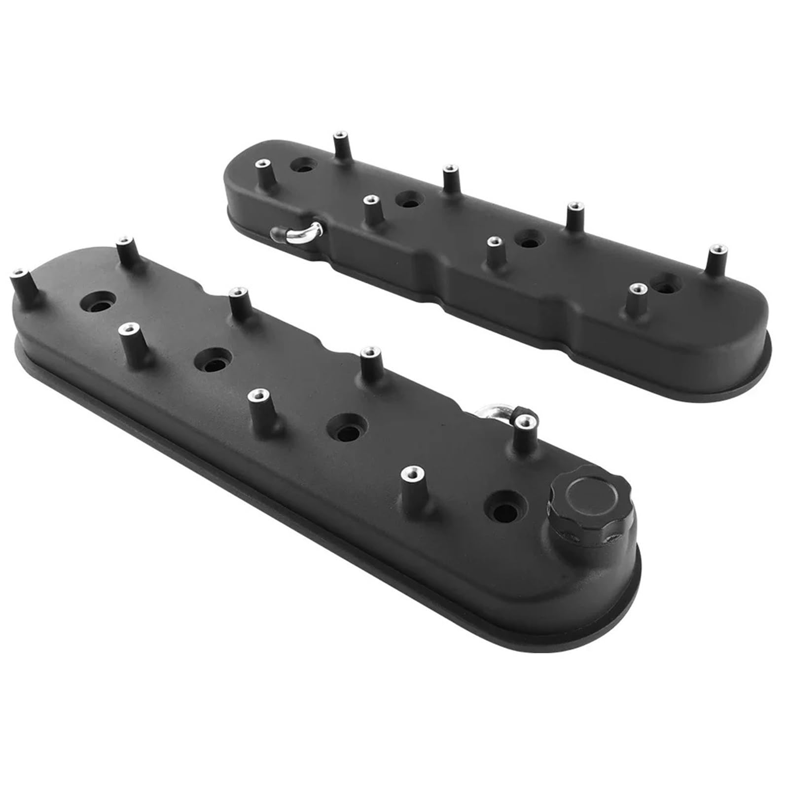 Oil Filter Housing Do GM LS1 LS2 LS3 LS Odpowiednia para wysokich czarnych pokryw zaworów z solidnymi mocowaniami cewek guarnizione radiatore olio Sostituzione(Black)