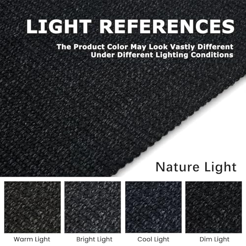 KOZYFLY Washable Area Rug 2x3 Ft Small Entryway Rug Indoor Door Mat Non Slip Front Door Rugs Indoor Braided Cotton Floor Carpet for Front Entrance Bathroom Kitchen Foyer, Black by KOZYFLY - Image 3
