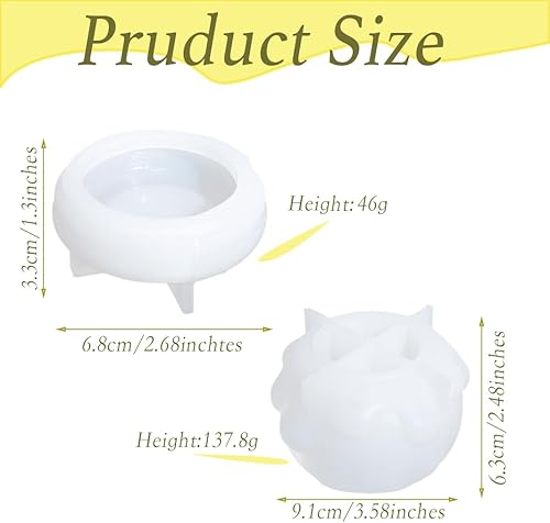 Miniatura 6 de Molde de tarro de abeja para frascos de resina epoxi, moldes de silicona con tapa, molde de tarro de almacenamiento de resina epoxi, moldes de