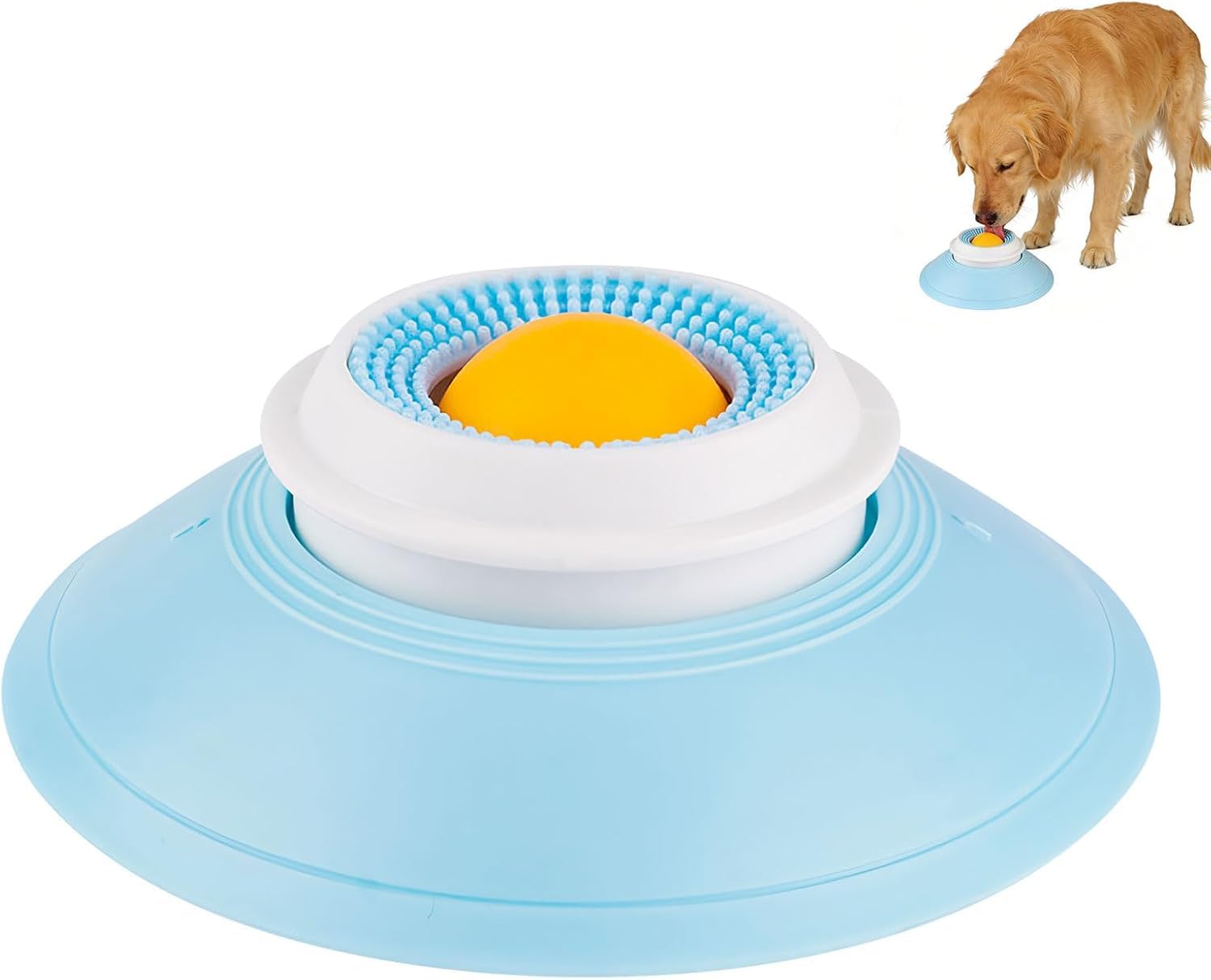 Dog and Cat Lick Bowl Slow Feeder, Lick Sphere for Dogs and Cat, Anti-Slip Pet Licking Bowl for Dogs Cats, Dog Lick Sphere, Dog Lick Ball, Anti-Slip Wide Base, Easy Clean for Dogs (D)