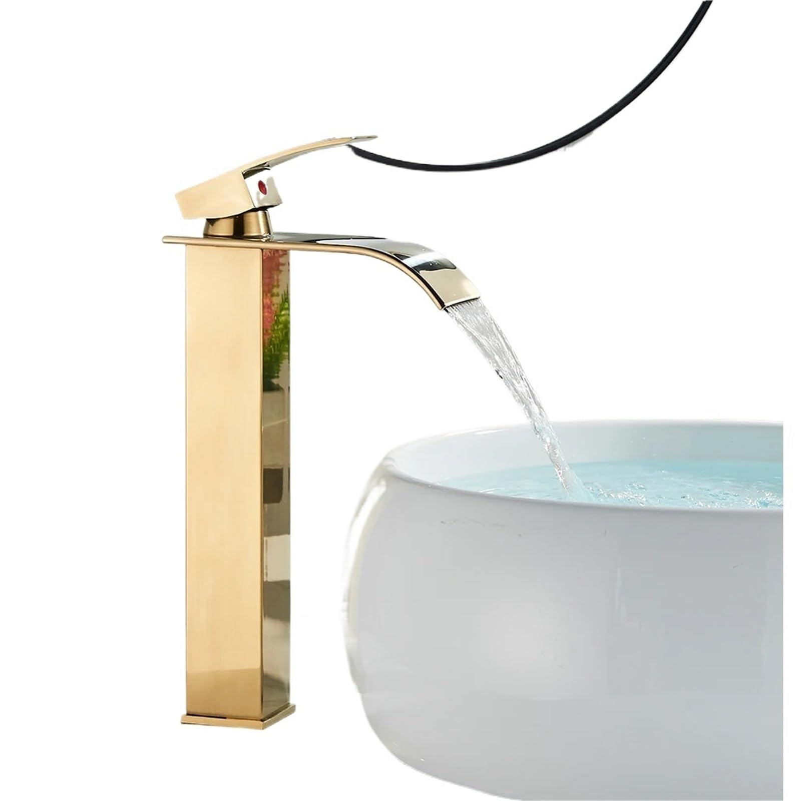 Basin Faucets Elegant Waterfall Bathroom Sink Faucet Single Lever Hole Deck Mount