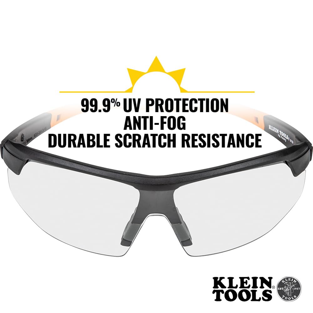 Klein Tools Schutzbrille, professionelle PSA-Schutzbrille mit halbem Rahmen