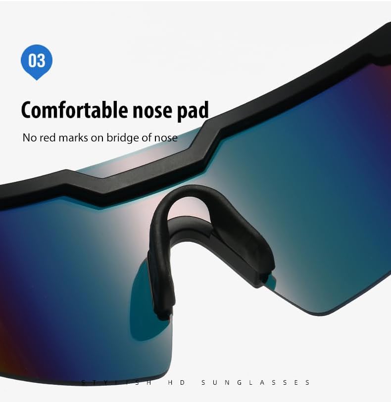 Sports Sunglasses with Mirrored Lens, UV Protection - Image 6