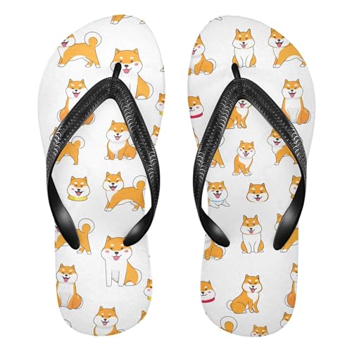 Burbuja Cartoon Dogs Flip Flops for Women Men, Soft Thong Sandals Rubber Slippers for Pool Beach Essentials