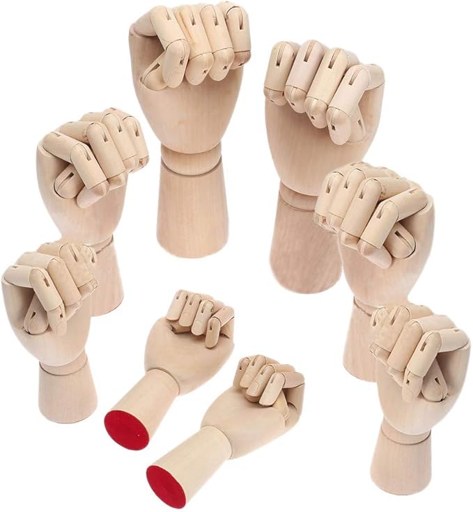 Pack de 2 Manos de Madera para Dibujo Articuladas 7 Pulgadas miniatura 6