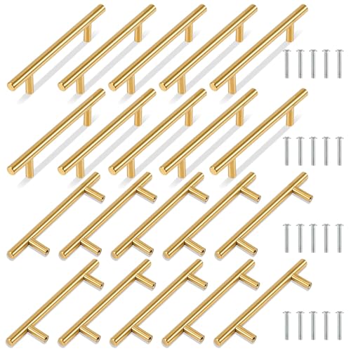 TRIXES 20PK Or 150 mm de large poignées de barre en T pour tiroir de porte d'armoire