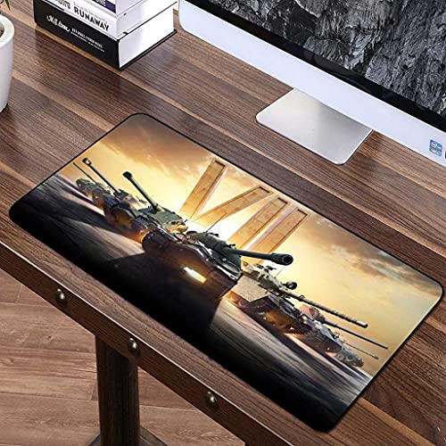 Mouse pad antidérapant grand format avec motif char de guerre