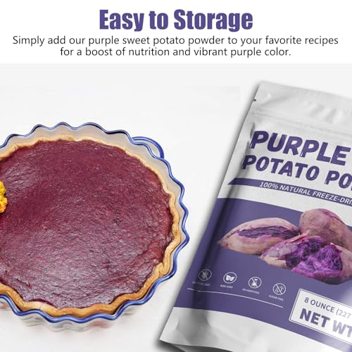 NutraBloom Purple Sweet Potato Powder, 8 Oz, Natural Food Coloring, Ube Powder, Rich Anthocyanin Superfood for Baking, Smoothies - Image 5