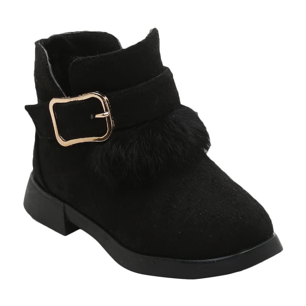 Hopscotch Girls Suede Fur Applique Ankle Length Boots in Black Color,UK:10 (HIL-4226586) (B0BVVYGJJ9) Amazon Price History, Amazon Price Tracker