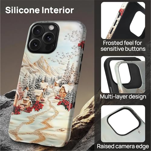 Coque iPhone 15 Pro MagSafe double couche rigide silicone antichoc design Noël