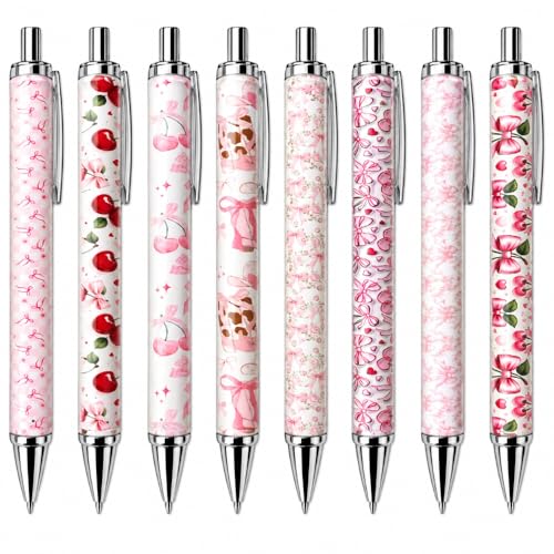 Set de 8 bolígrafos gel Coquette diseño rosa