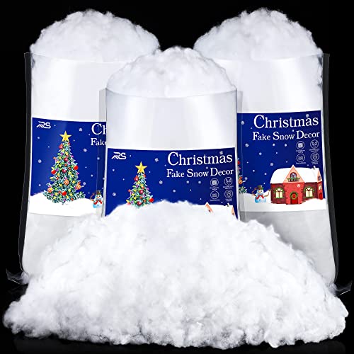 Ruisita 3 Beutel Weihnachten Kunstschnee Kunstschnee 750 g Flauschige Schneefaser für Schneedecke, Weihnachtsbaumdekoration… – Ansicht 1
