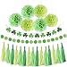 St. Patrick 's Day Shamrock Decorations Green Hanging Paper Banner Garland Pom Pom Flowers Tassels Circle Decor Party Supplies