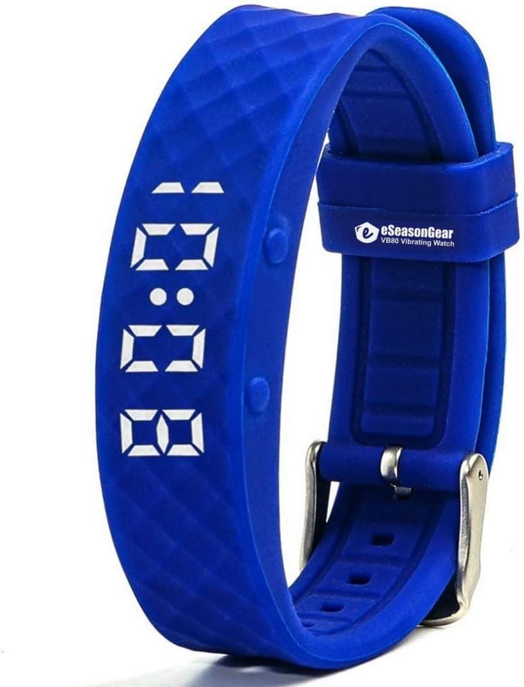 VB80 12 Alarm Vibrating Watch, Silent Vibration Shake Wake ADHD Medication Reminder