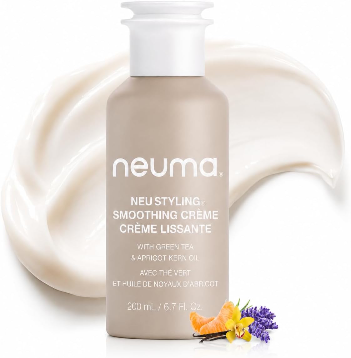 Neu Styling Smoothing Hair Crème, 6.7 FL Oz | Lightweight Frizz Control Cream Enriched with Shea Butter & Apricot Kernel Oil for Soft, Smooth & Shiny Hair | Color-Safe Formula
