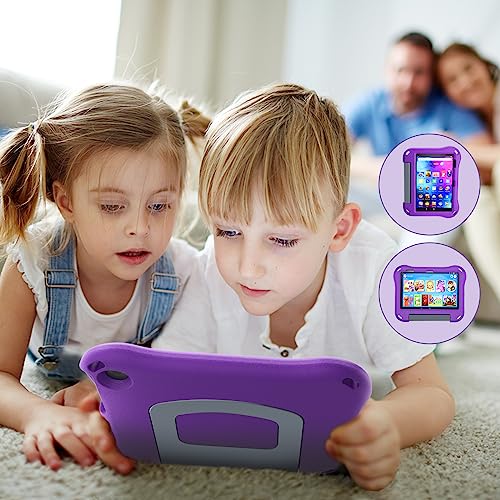 Tablet 8 Kids Case, All-New 8 Inch Tablet Case(Only For 12Th &10Th Generation)，Dihines Light-Weight Shockproof Kids-Proof Case With Stand For Tablet 8-Purple #TOP1