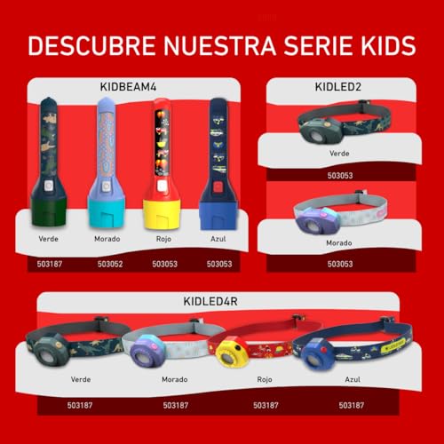 Miniatura 11 de Ledlenser Kidbeam4 Linterna Para Niños, Diseño Bombero, 4 Colores Led, 2 Pilas Aaa, Ligera 72 G , Ideal Para Leer, Acampar Y Actividades Nocturnas, Regalo Para Niños.
