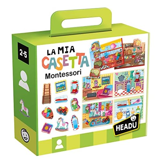 HEADU - La Mia Casetta Montessori - Ogni Cosa al Suo Posto! | Giochi Montessori 2 3 4 Anni, Gioco Educativo Bambini, Casa Montessori, Giochi Incastro, Regalo Bambino Regalo Bambina, Made in Italy