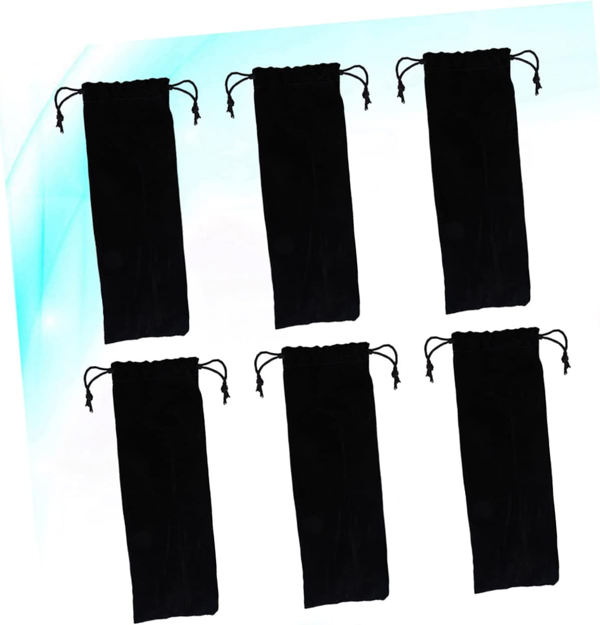 STOBAZA 18pcs Flannel Pouch Bag Stainless Steel Straw Carrying Case for Camping Travel Utensils Reusable Straws Storage