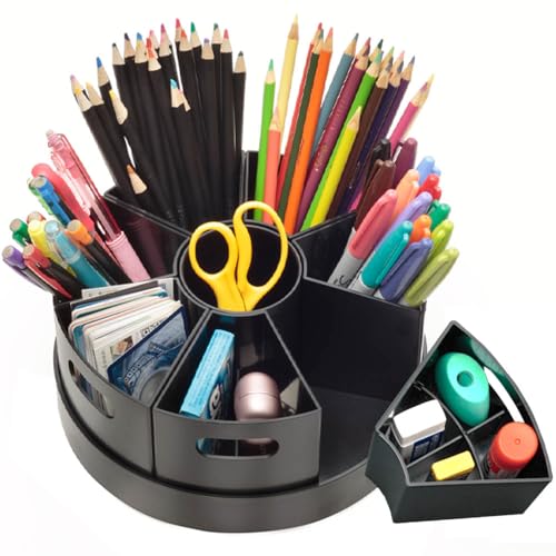 PUZZLE EZ Black Rotating Desk Organizer Lazy Susan