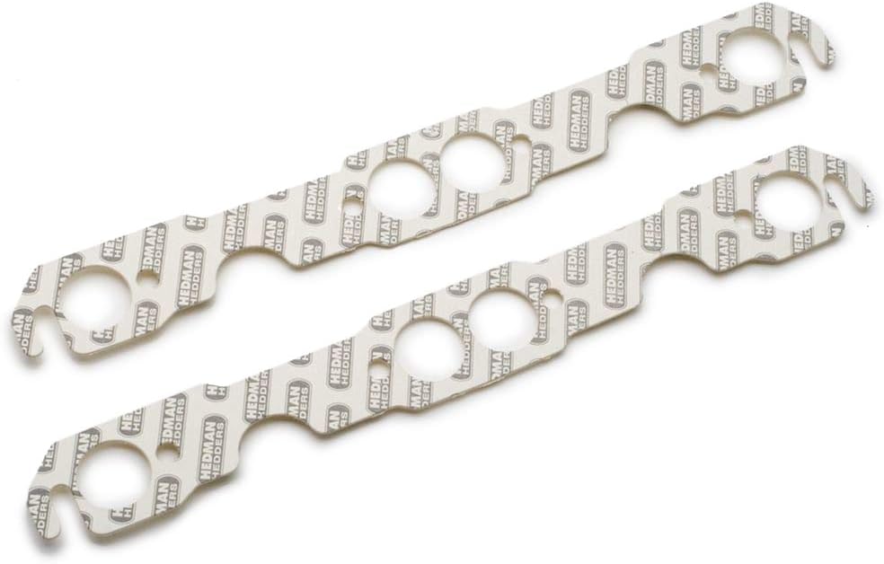 Hedman Hedders Exhaust Header/Manifold Gasket, Round Port, compatible with Small Block Chevy, Pair