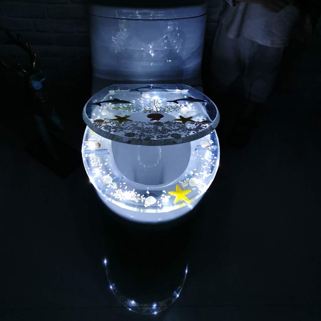 Upgrade-Led-Toilettensitz, Schöner Transparenter Toilettensitz Aus Harz, Toilettendeckel Mit Absenkautomatik, Einfach Zu Montieren, Langlebig, Bottomfix (Topfix) (Bottomfix)