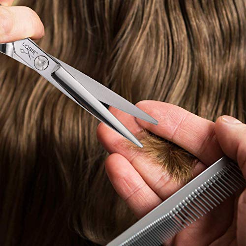 Jason 6 Inch Left Handed Barber Hair Cutting Scissors Professional Salon Shears Razor Edge Hairdressing Scissor Japanese Stainless Steel Reversible Haircut Shear For Men Women #TOP6
