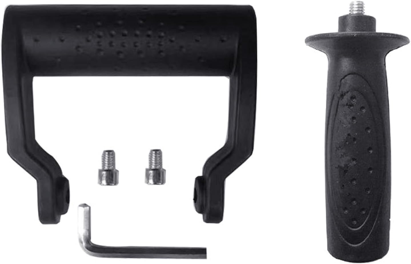 Angle Grinder Handle, Nonslip Shock-Absorbing, 10mm Thread, Black, 122mm/4.8inch, ABS, Modern Style, Rectangular Shape, Screw-on Attachment, Suitable for Long-term Use