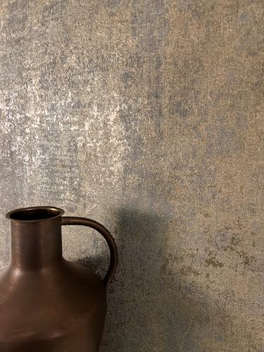 Newroom Tapete Taupe Vinyl Betonoptik - Industrial Glamour Metallic Glanztapete für Wohnzimmer Schlafzimmer