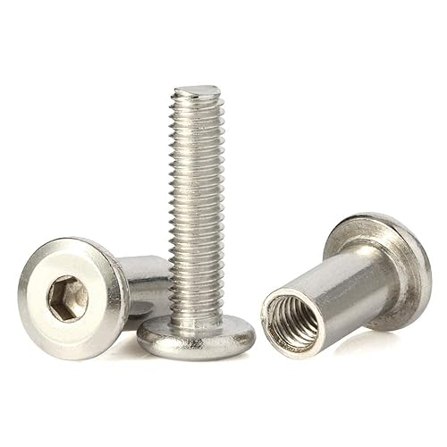Miniatura 2 de Poste de tornillo apto para orificios de 5/16 pulgadas (0.315 in) de diámetro, macho M6 x 0.984 in, tornillos de fijación para muebles, acero