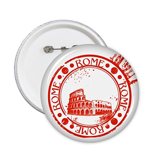Badge Italie Rome 5 pcs XL : broches avec illustrations de tampons postaux