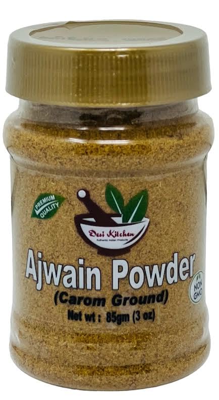 Desi Kitchen Ajwain Polvo (Carom Ground) 3 oz (85 g) (Carom Bishops Weed) Sin OMG Origen indio