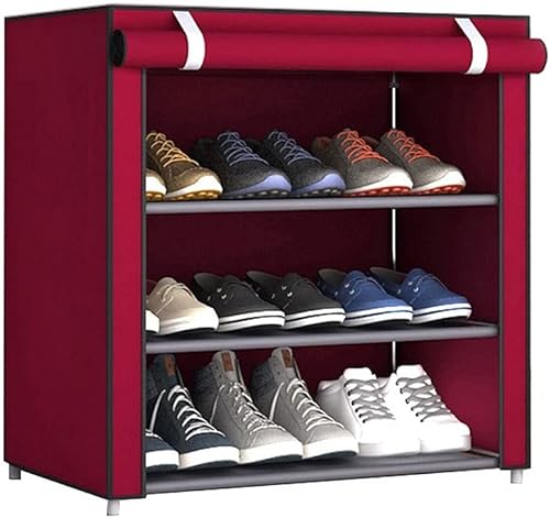 KYUSAR Zapatero organizador de zapatos de 3 niveles con cubierta a prueba de polvo, estante de zapatos, organizador de zapatos para armario,