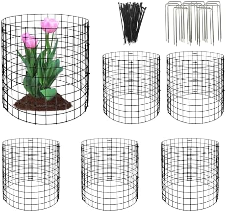 Top 5 Surprising Solutions to Keep Squirrels Out of Your Garden 3 Eunika 18 Pcs Round Plant Protector from Animals, 6 Pack 12" x 12" Metal Mesh to Keep Animals Out Wire Plant Protectors for Rabbits Chicken Bunny Barricades for Garden Vegetable Flowers Protection