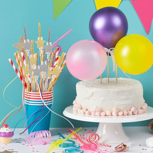 jojofuny 40 pcs pitillos de papel dorados y plateados miniatura 7