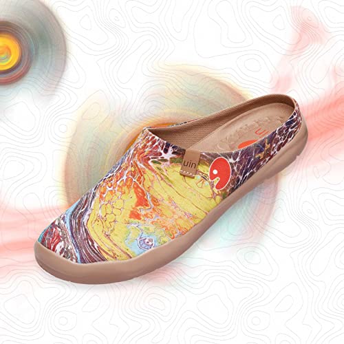 Uin Men's Mules Slipper Loafers Lightweight Comfort Mules Walking Casual Clogs Household Slip Ons Art Painted Travel Shoes Arts & Drafts (7.5) #TOP1