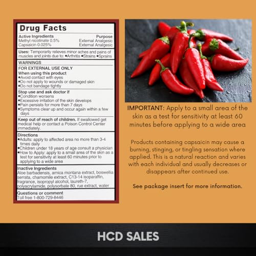 Image of Topical Analgesic Pain Relief Roll-on with Capsaicin for Deep Penetrating Pain Relief, Warming Capsaicin for Easing Pain from Arthritis and Muscle Aches and Pains, 9 oz