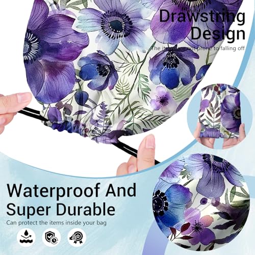 Image of Blossom Wildflowers Gymnastics Grip Bags Small Drawstring Athlete Bag for Sport Dance Gym