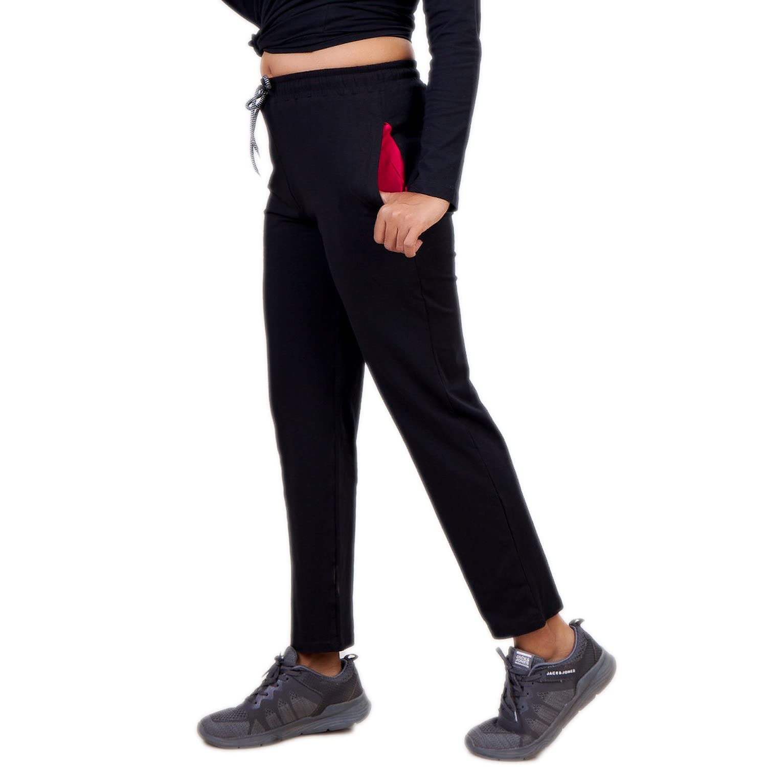 SAYLI Women Lower Regular Fit Cotton Blend Plain Comfortable Night Track Pant Lower Sports Trouser Joggers Lounge Wear and Daily Gym Wear for Ladies | Pack of 1 |-image-47